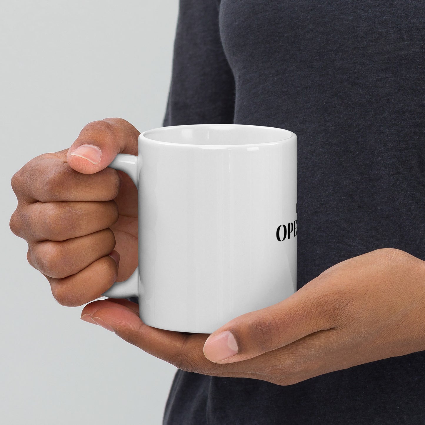 White glossy mug