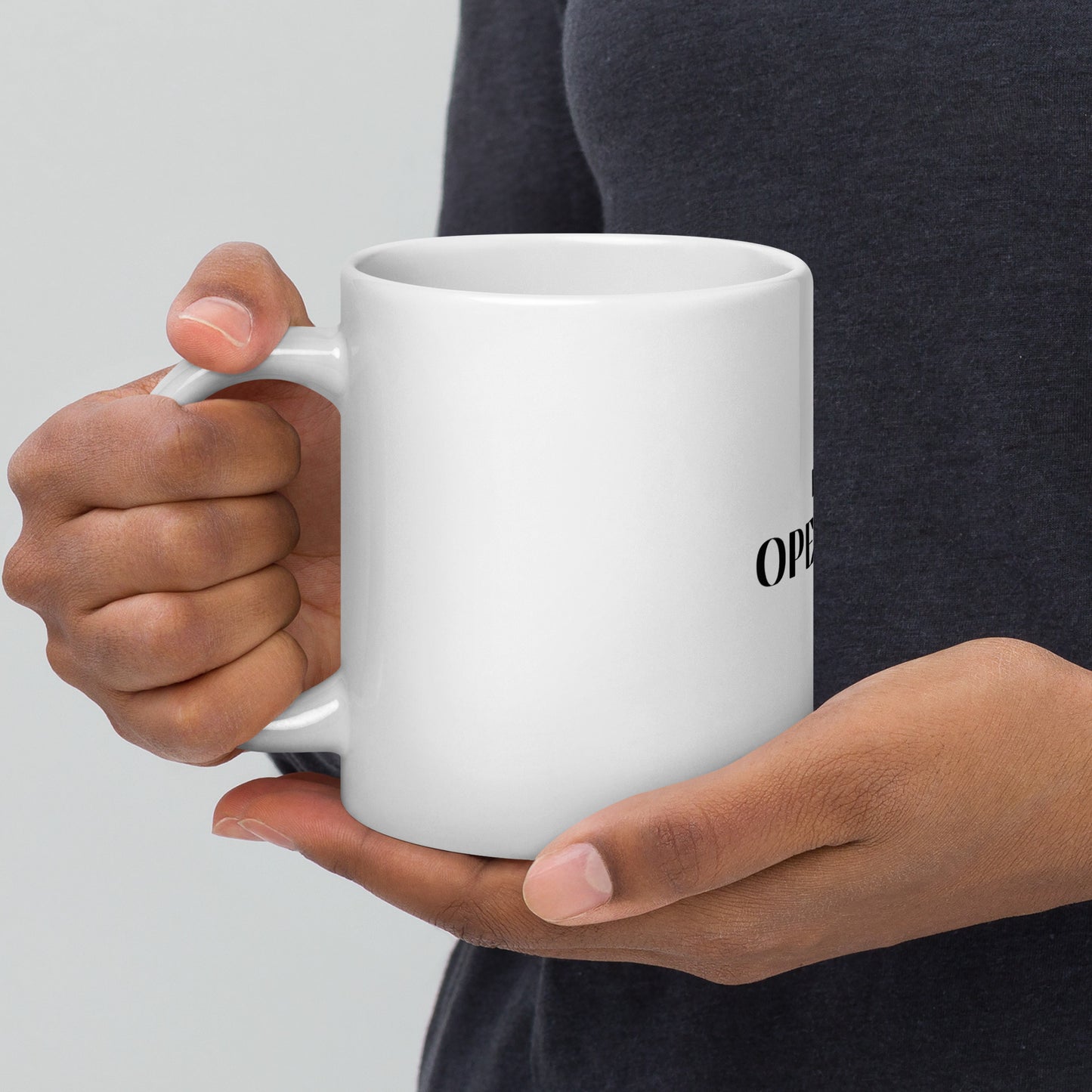 White glossy mug